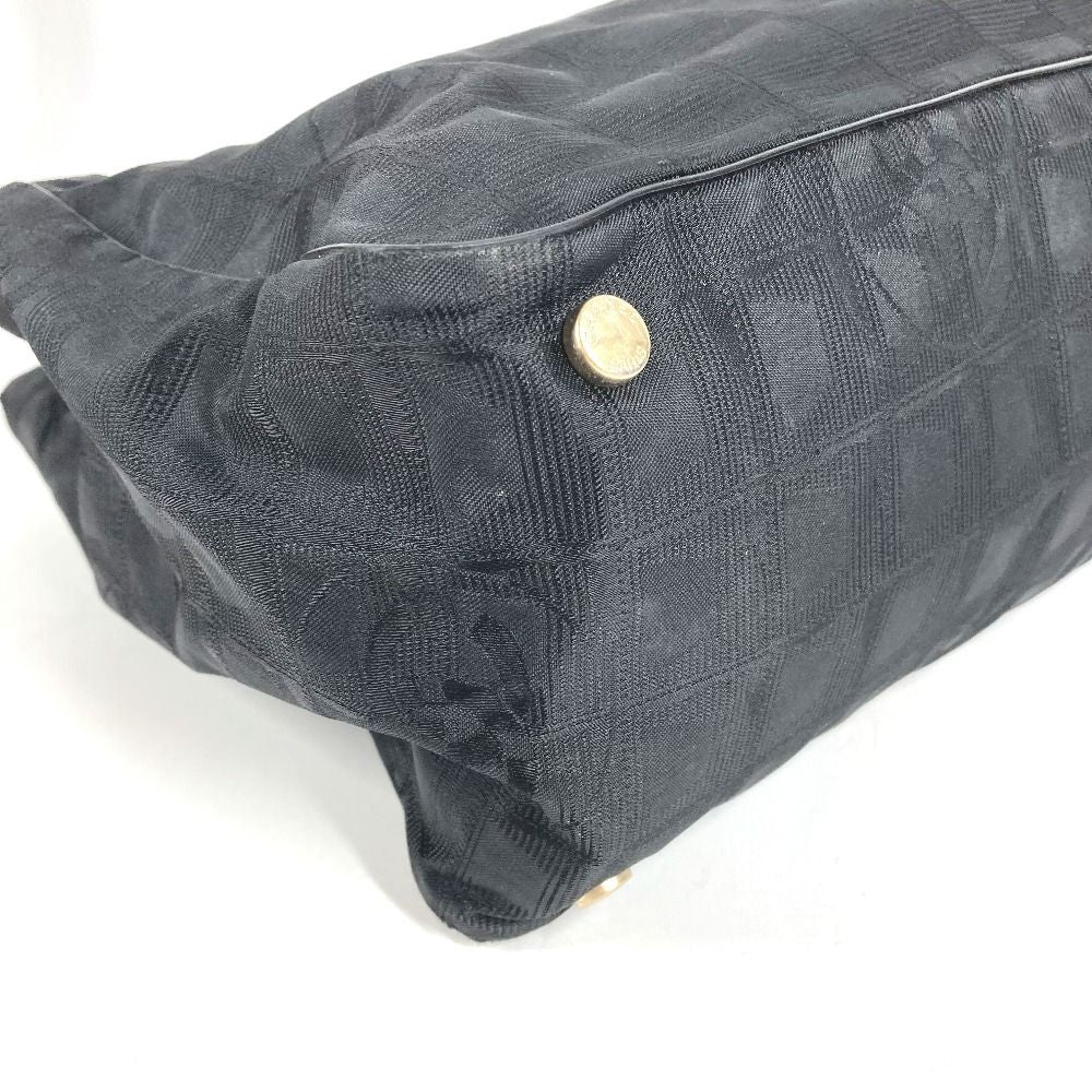 Chanel Tote Bag New Travel Line MM CC Logo Leather Nylon Black — view 4