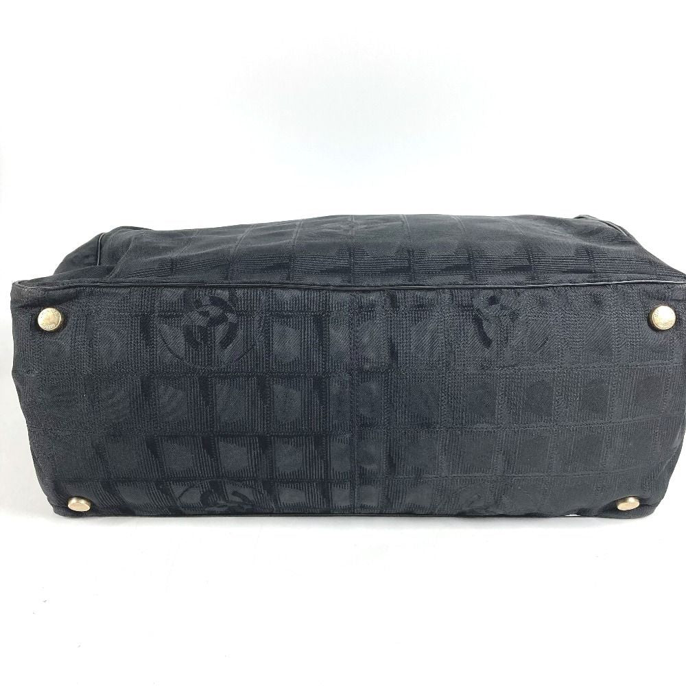 Chanel Tote Bag New Travel Line MM CC Logo Leather Nylon Black — view 5