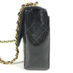 Chanel Shoulder Bag Quilted CC Logo Vintage Patent Leather Black — view 3