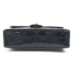 Chanel Shoulder Bag Quilted CC Logo Vintage Patent Leather Black — view 5