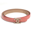 Chanel Belt CC Logo Patent Leather Pink
