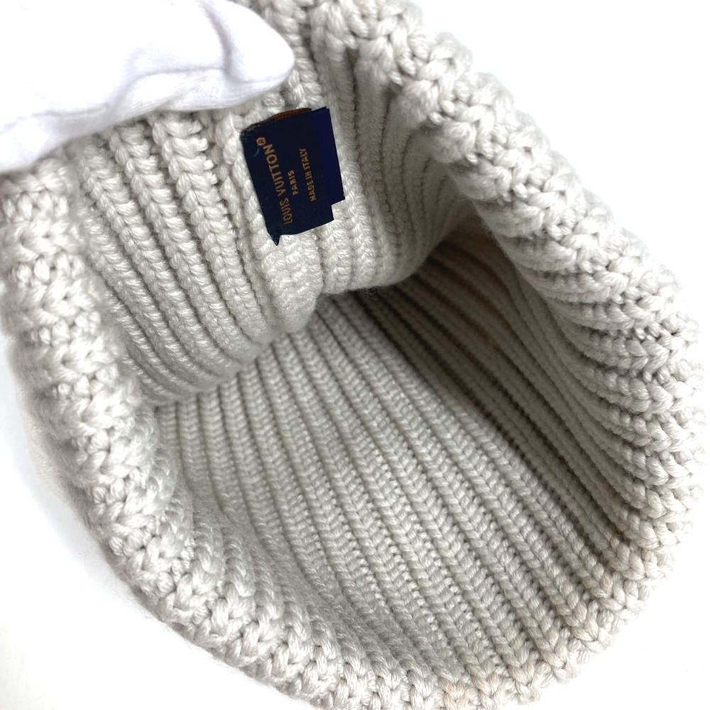 Louis Vuitton Knit Hat Beanie LV Birds LV Logo Wool Light Gray — view 7