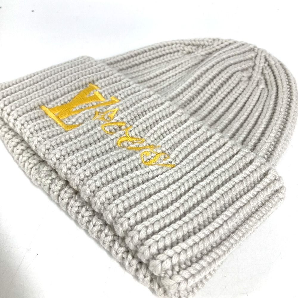 Louis Vuitton Knit Hat Beanie LV Birds LV Logo Wool Light Gray — view 2