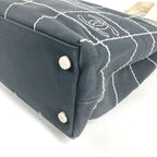 Chanel Shoulder Bag CC Logo Canvas Gray — view 6