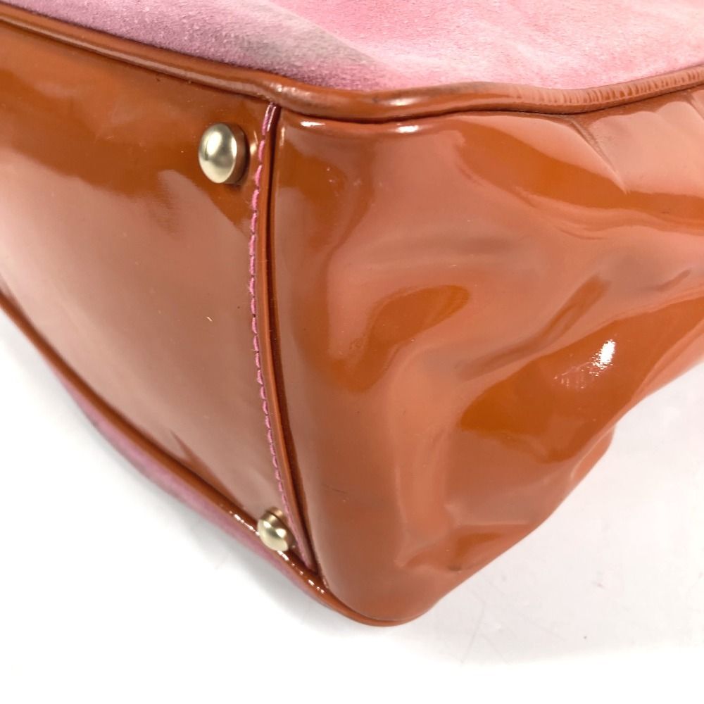 Chanel Shoulder Bag CC Logo Camellia Suede Pink — view 6