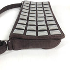 Chanel Shoulder Bag CC Logo Ice Cube Knit Brown — view 6