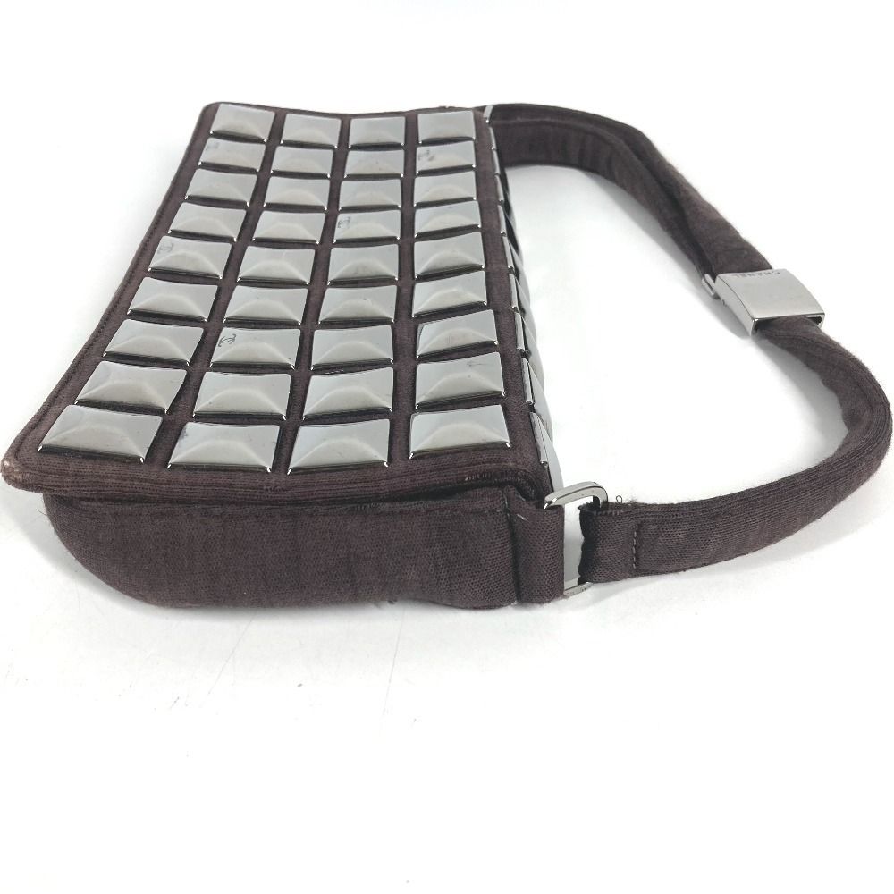 Chanel Shoulder Bag CC Logo Ice Cube Knit Brown — view 4