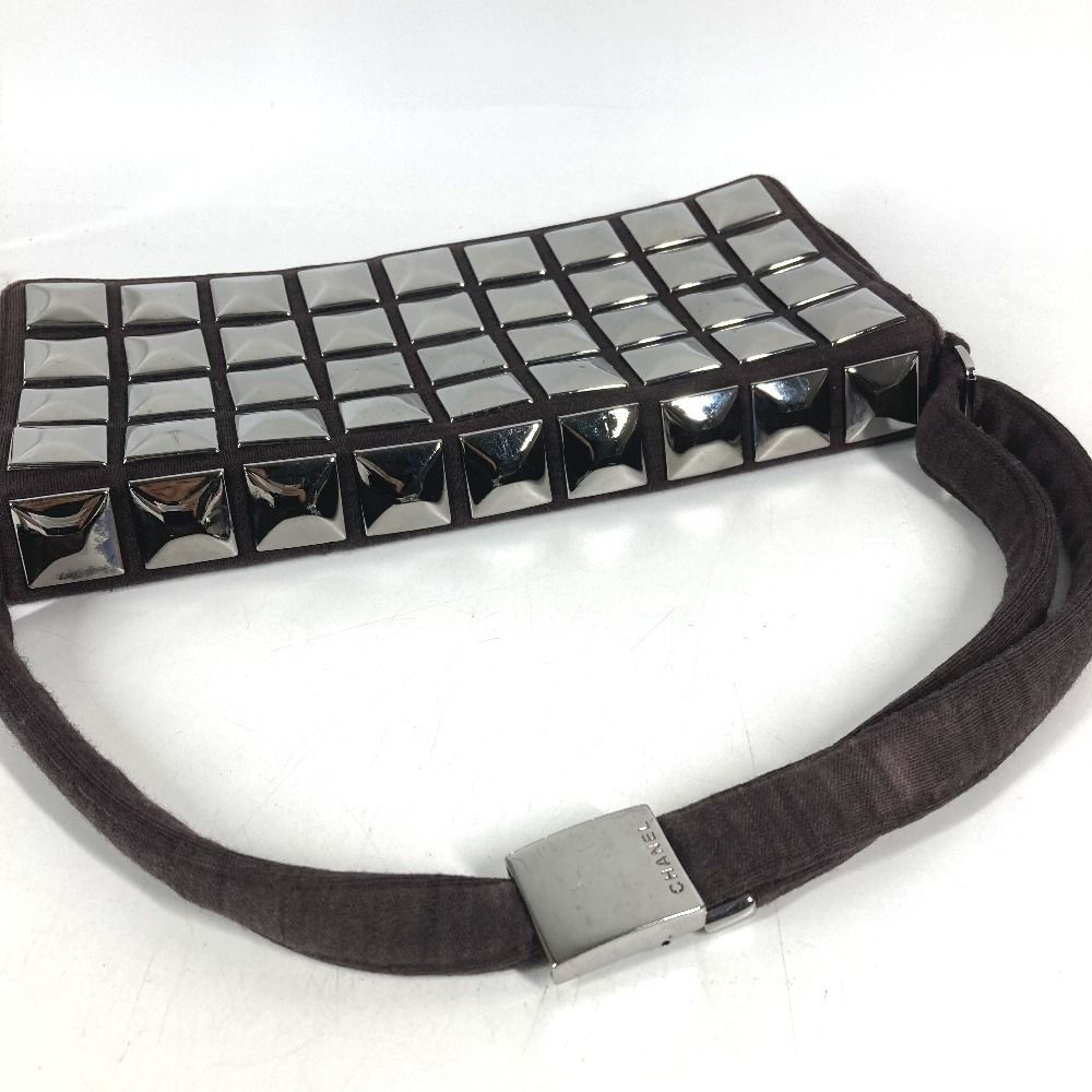 Chanel Shoulder Bag CC Logo Ice Cube Knit Brown — view 5