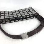 Chanel Shoulder Bag CC Logo Ice Cube Knit Brown — view 5