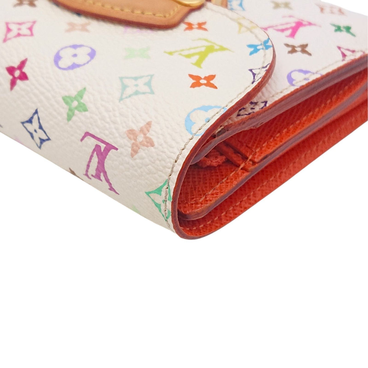 Louis Vuitton Portefeuille Joy Monogram Multicolor Blanc Orange Trifold Wallet — view 8