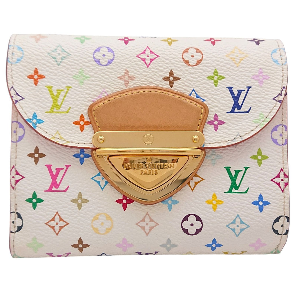 Louis Vuitton Portefeuille Joy Monogram Multicolor Blanc Orange Trifold Wallet