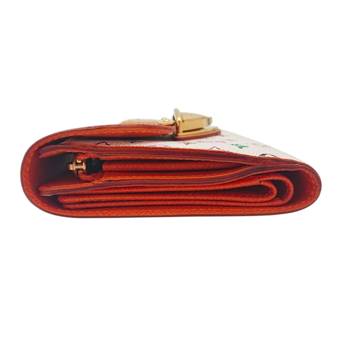 Louis Vuitton Portefeuille Joy Monogram Multicolor Blanc Orange Trifold Wallet — view 4