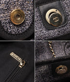 Chanel Chain Tote Shoulder Bag Gold Deuville MM — view 7