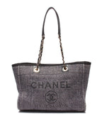 Chanel Chain Tote Shoulder Bag Gold Deuville MM