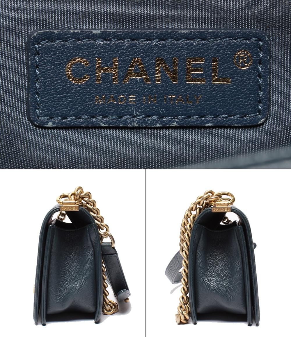 Chanel Chain Shoulder Bag Boy 25 Gold V-stitch Caviar Leather — view 4