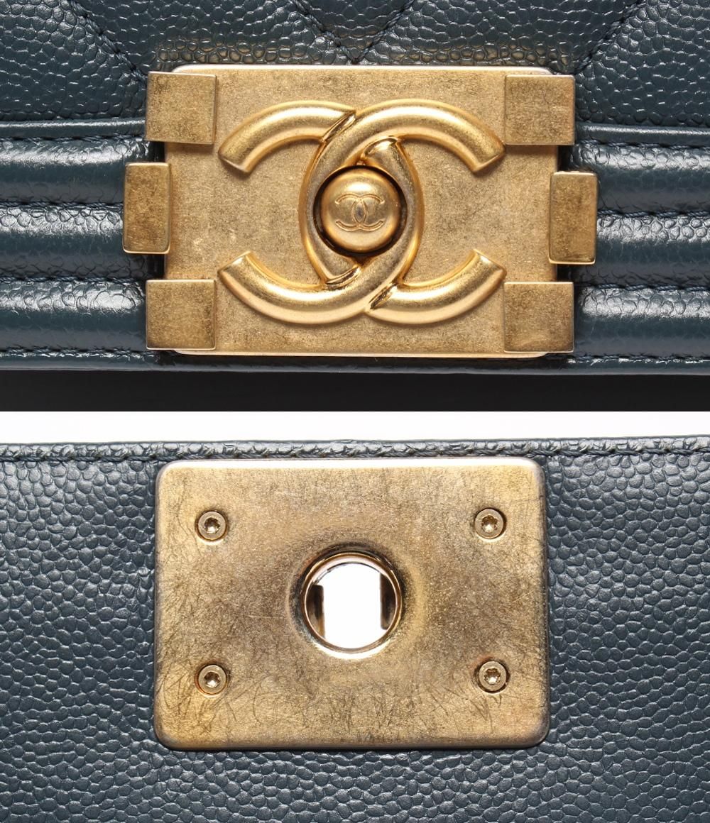 Chanel Chain Shoulder Bag Boy 25 Gold V-stitch Caviar Leather — view 6