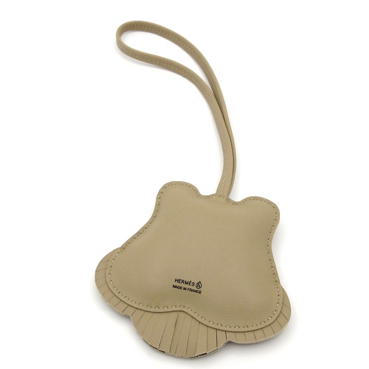 Hermes Key Holder Tiger H Beige Red Multi Fringe Silk — view 2