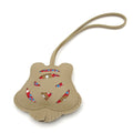 Hermes Key Holder Tiger H Beige Red Multi Fringe Silk