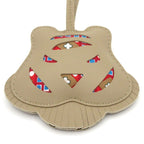 Hermes Key Holder Tiger H Beige Red Multi Fringe Silk — view 4