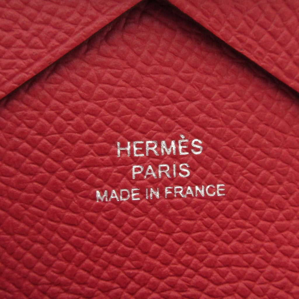 Hermes Coin Purse Calvi Duo Ruby Silver — view 5