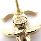 Chanel Earrings Gold Light Green Multi Star CC Logo — view 5
