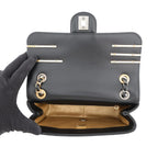 Chanel Chain Shoulder Bag Quilted Charm Single Flap Lambskin Black — view 6