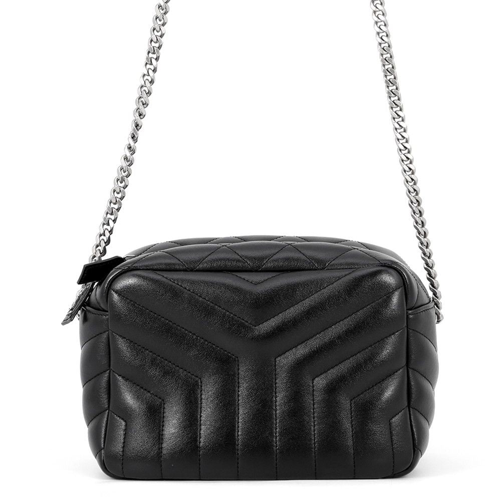 Saint Laurent Paris Chain Shoulder Bag Matelasse Loulou Small Leather Black