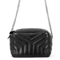 Saint Laurent Paris Chain Shoulder Bag Matelasse Loulou Small Leather Black