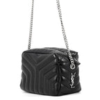 Saint Laurent Paris Chain Shoulder Bag Matelasse Loulou Small Leather Black — view 2
