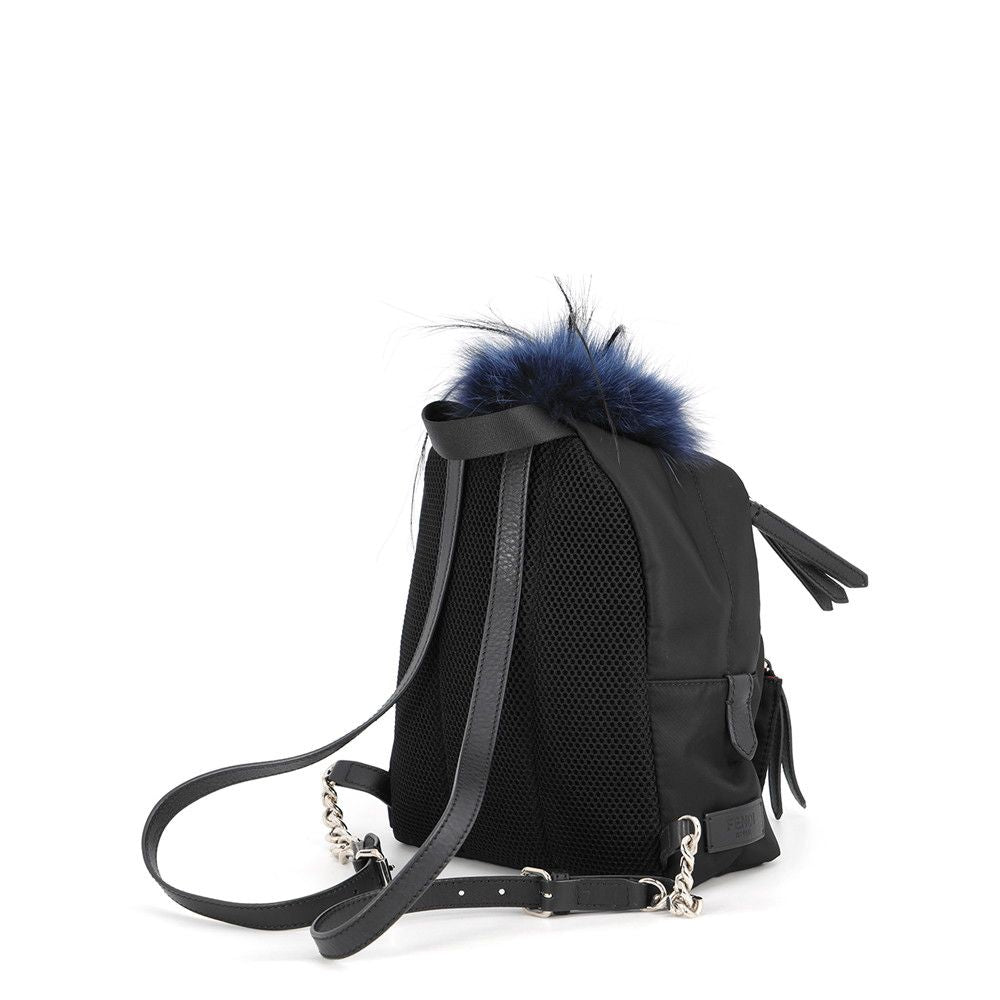 Fendi Backpack Bugs Monster Leather Nylon Black — view 2