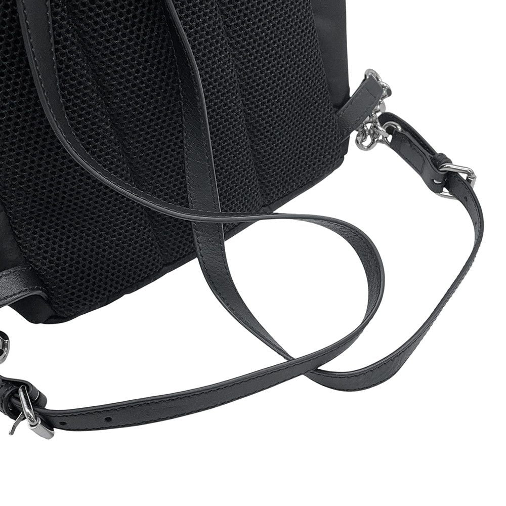 Fendi Backpack Bugs Monster Leather Nylon Black — view 8