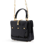 Gucci Handbag Sylvie 1969 Top Handle Patent 2-Way Shoulder Black — view 2