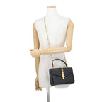 Gucci Handbag Sylvie 1969 Top Handle Patent 2-Way Shoulder Black — view 5