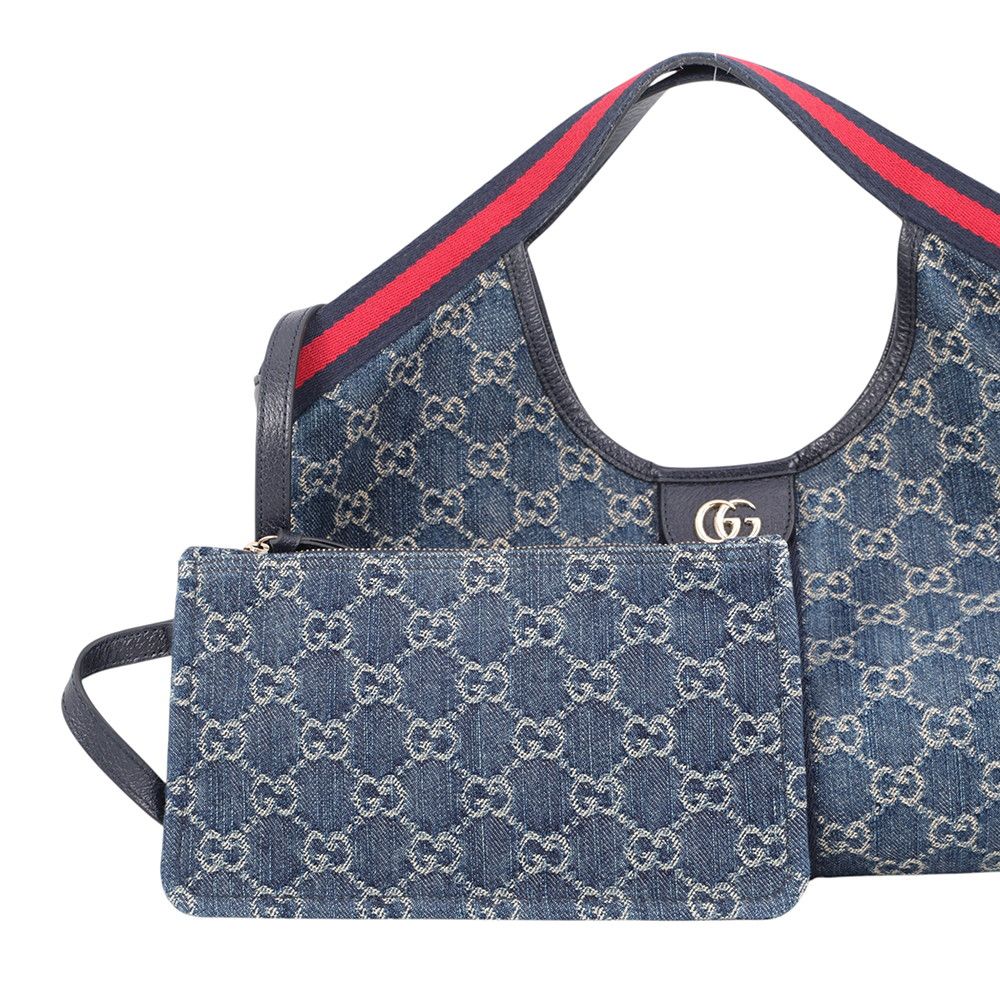Gucci Tote Bag Giglio GG Denim Small Sherry Line — view 6