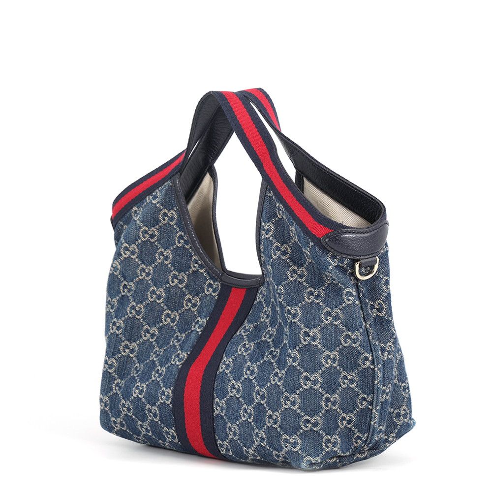 Gucci Tote Bag Giglio GG Denim Small Sherry Line — view 2