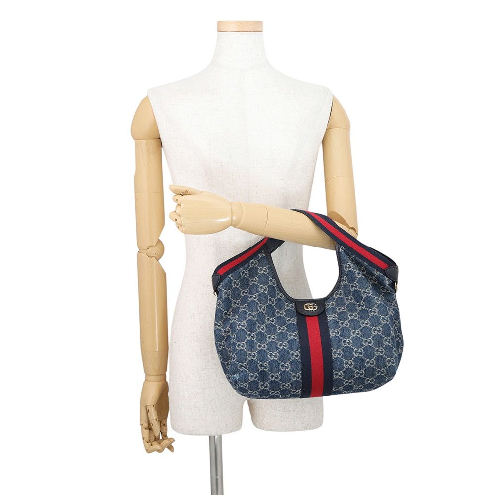 Gucci Tote Bag Giglio GG Denim Small Sherry Line — view 4