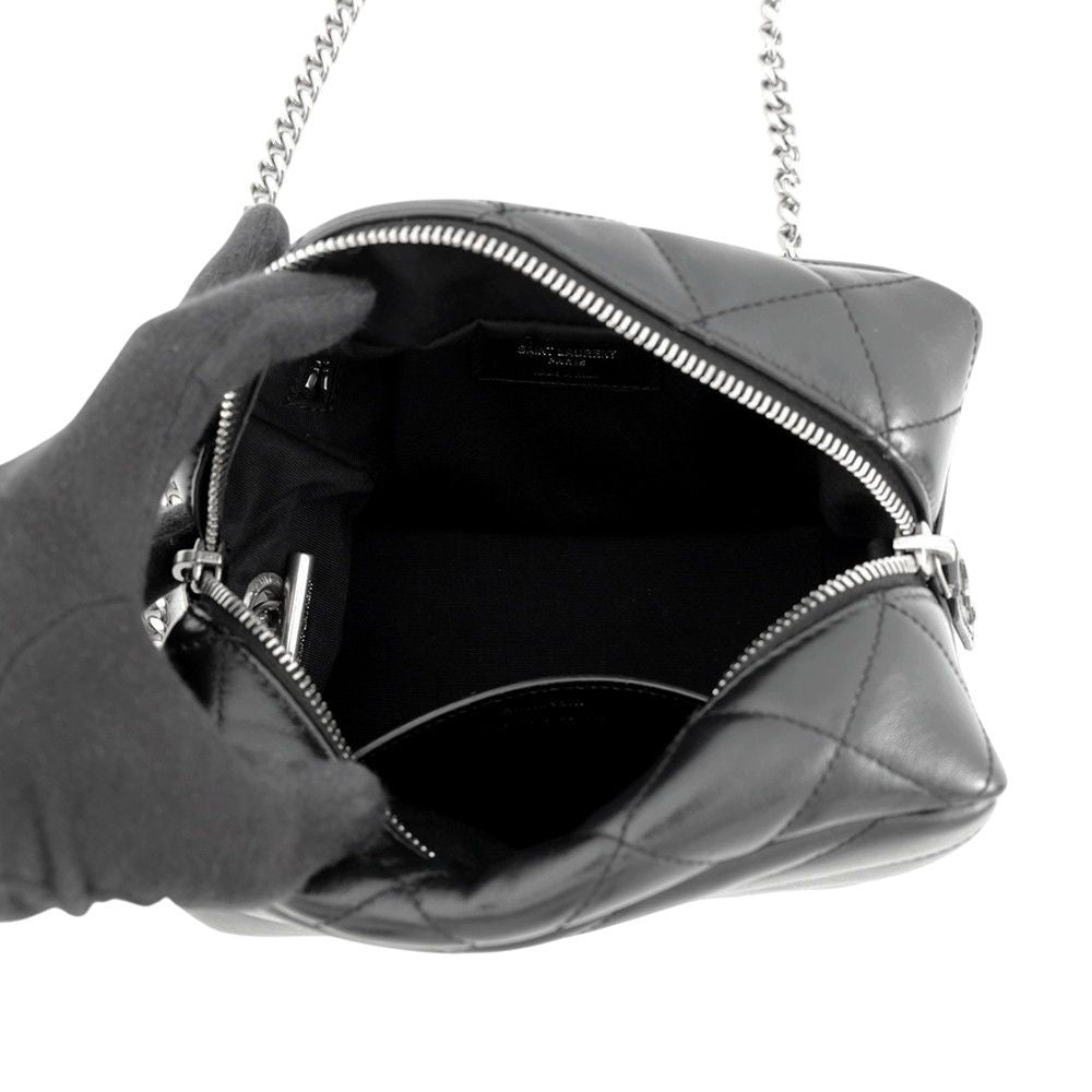 Saint Laurent Paris Chain Shoulder Bag Matelasse Loulou Small Leather Black — view 5