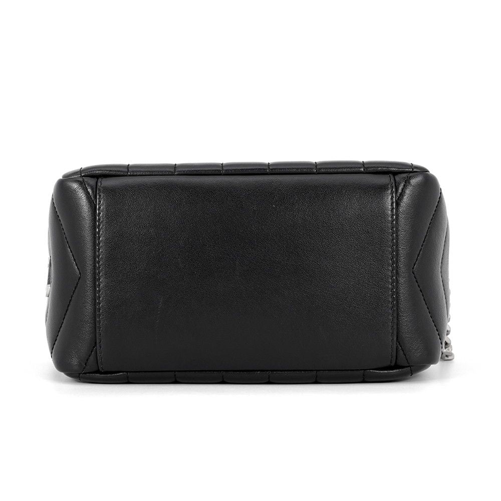 Saint Laurent Paris Chain Shoulder Bag Matelasse Loulou Small Leather Black — view 3