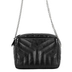 Saint Laurent Paris Chain Shoulder Bag Matelasse Loulou Small Leather Black