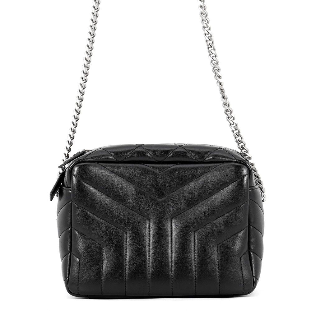 Saint Laurent Paris Chain Shoulder Bag Matelasse Loulou Small Leather Black