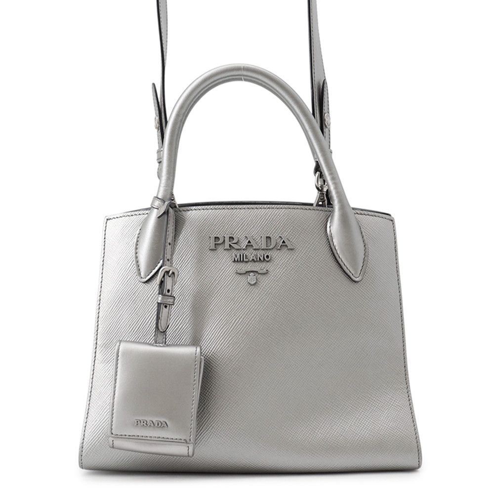 Prada Handbag Logo Leather 2-Way