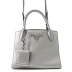 Prada Handbag Logo Leather 2-Way