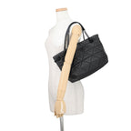 Prada Chain Shoulder Bag Nappa Stitch Logo Leather Black — view 4