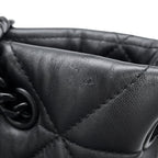 Prada Chain Shoulder Bag Nappa Stitch Logo Leather Black — view 8