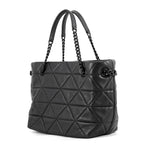 Prada Chain Shoulder Bag Nappa Stitch Logo Leather Black — view 2