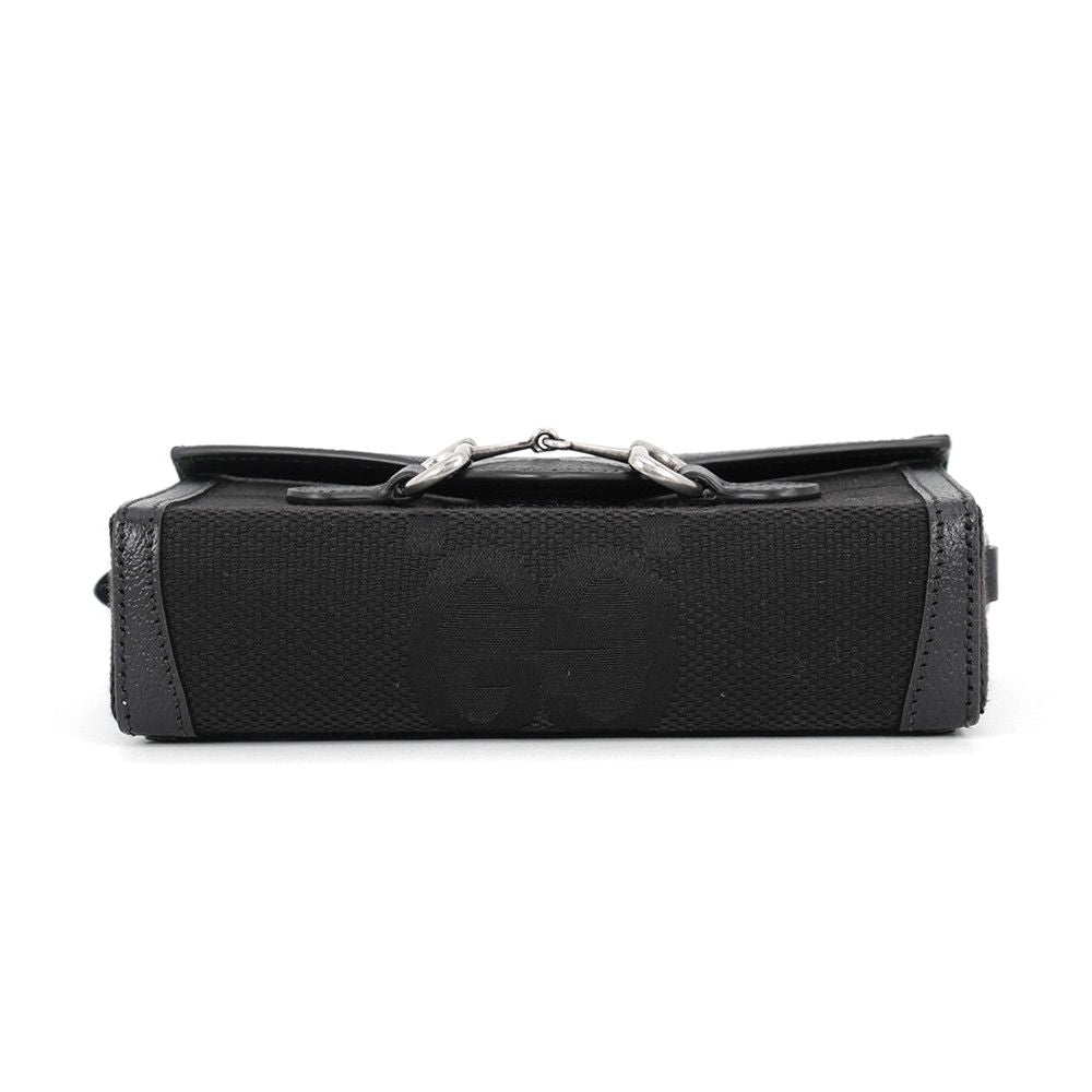 Gucci Shoulder Bag Horsebit 1955 Jumbo GG Black — view 3
