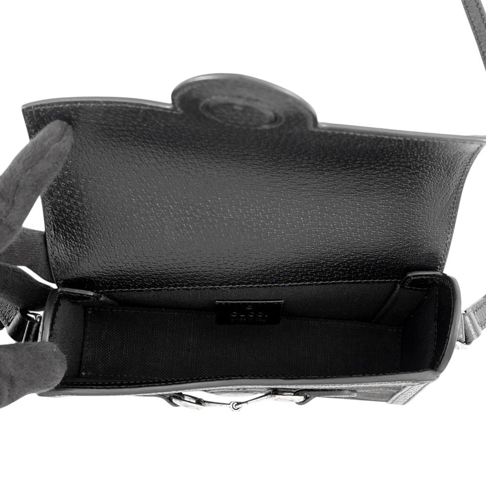 Gucci Shoulder Bag Horsebit 1955 Jumbo GG Black — view 5