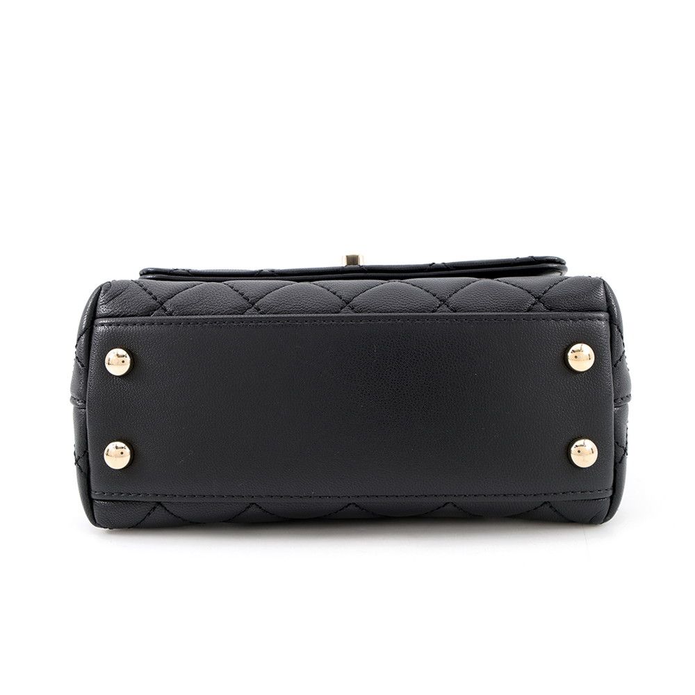 Chanel Handbag CC Logo Quilted Coco Handle XXS Lambskin 2-Way Shoulder Black — view 3