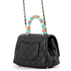 Chanel Handbag CC Logo Quilted Coco Handle XXS Lambskin 2-Way Shoulder Black — view 2