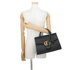 Gucci Handbag GG Marmont Leather Bag 2-Way Shoulder Black — view 4